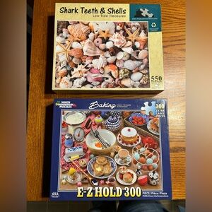 Set of 2 puzzles “Shark Teeth & Shells” 550 pc and “Baking” 300 pc